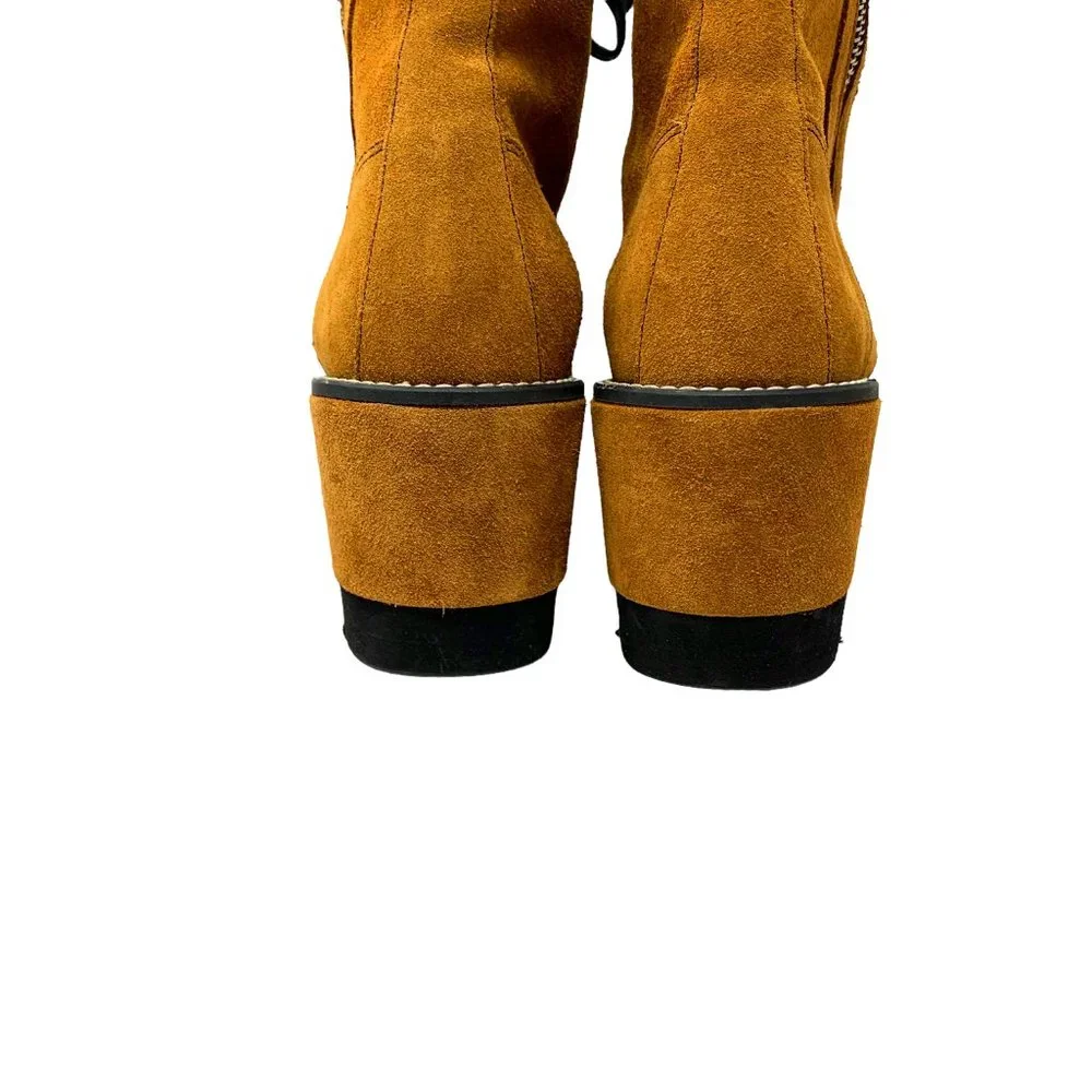 Free People‎ Maverick Rust Suede Platform Wedge Booties